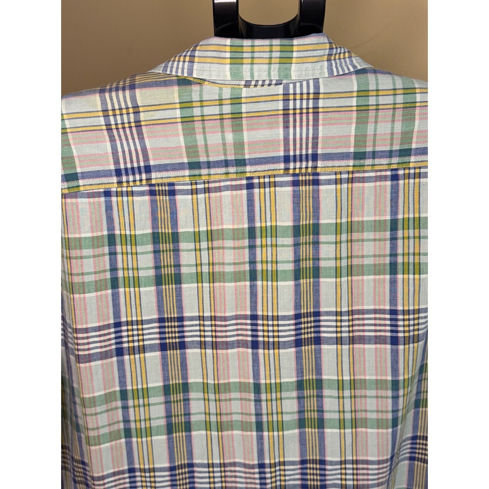 RLX Polo Sport‎ Mens XL Plaid Button Down Shirt Short Sleeve Cotton Multi-Color - Picture 6 of 7